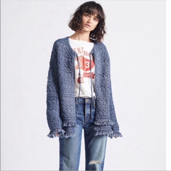 Current Elliott Cable Fringe Cardigan Sweater - Picture 5 of 13